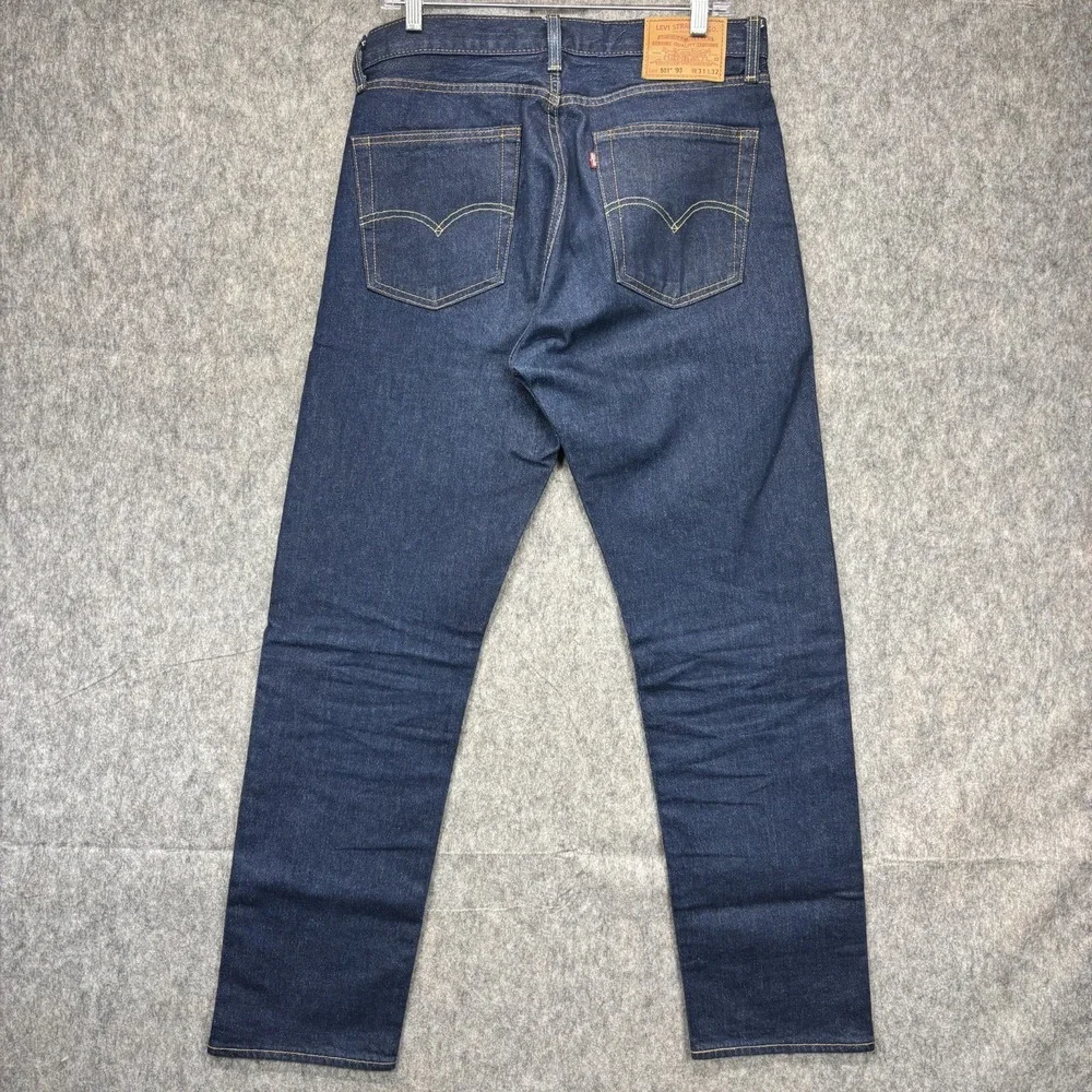 Levi's Premium 501 '93 Jeans Men's 31 x 32 Blue Dark Wash Button Fly Straight